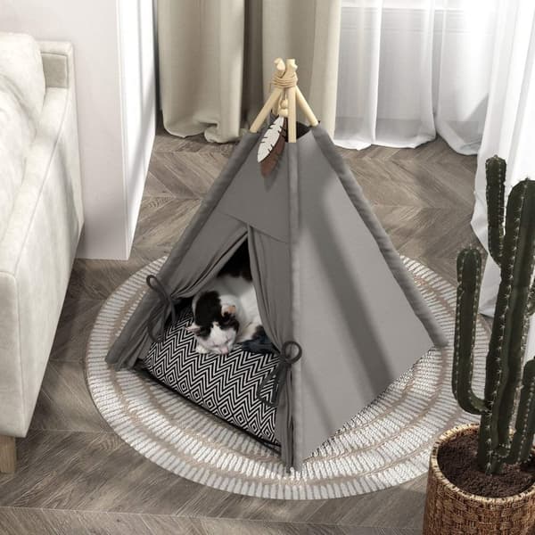 Rootz Tipi -teltta lemmikkieläimille - eläinsängyt - kissan teltta - viihtyisä retriitti - 60 cm x 60 cm x 76 cm