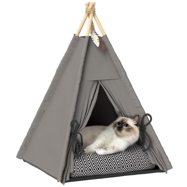 Rootz Tipi -teltta lemmikkieläimille - eläinsängyt - kissan teltta - viihtyisä retriitti - 60 cm x 60 cm x 76 cm
