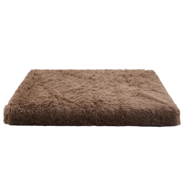 Pet Bed Mat, Plush Cotton Fabric, Heating Feature,XL 100 60 10cm, Khaki