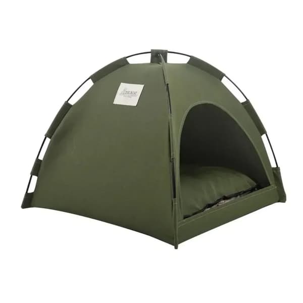 Pet Tent Bed, Mjuk och Andningsbar, Avtagbar Kudde,svart-a
