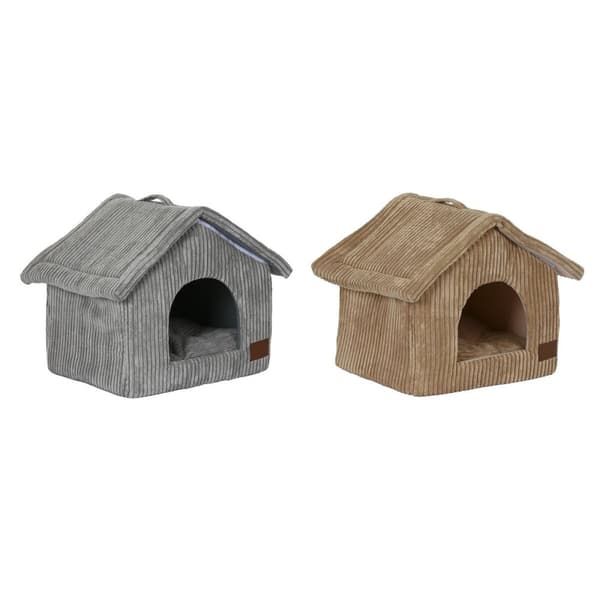 Koiran peti DKD Home Decor 40 x 33 x 38 cm 48 x 37 x 40 cm Harmaa Kameli Alumiini 2 osaa