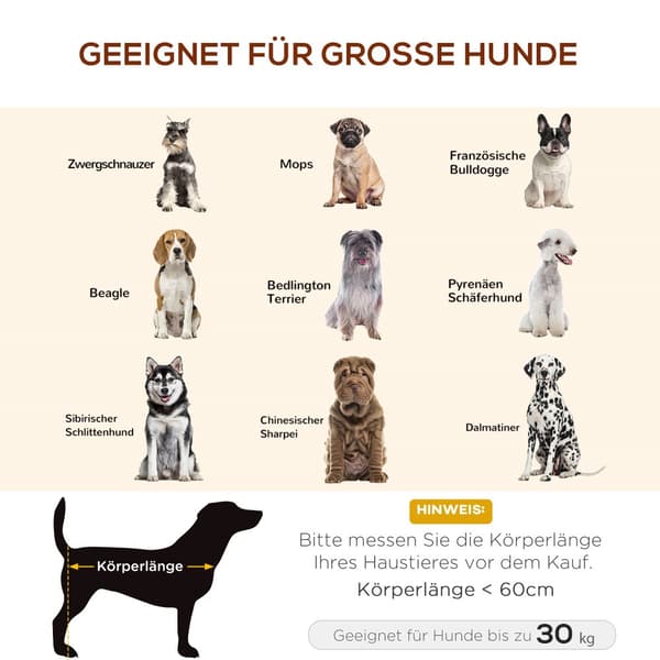 Hundesofa, 110x68x20 cm, Grå & Brun