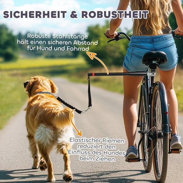 Hundecykel snor, 124 cm, Sort