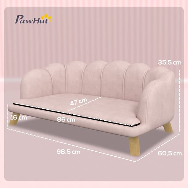 Hundesofa, 98.5x60.5x35.5 cm, Pink