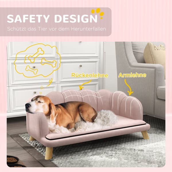 Hundesofa, 98.5x60.5x35.5 cm, Pink