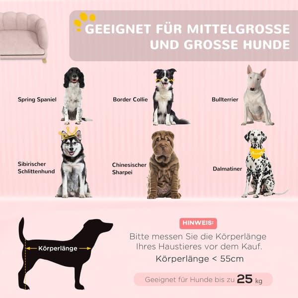 Hundesofa, 98.5x60.5x35.5 cm, Pink