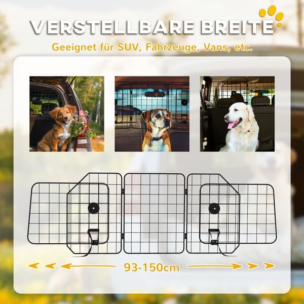Hundegitter, 93-150 cm, Sort