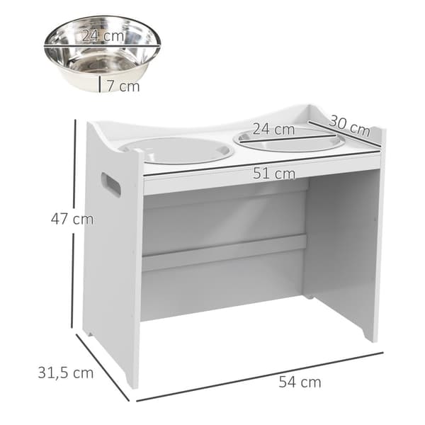 Hundskål, 54Lx31.5Bx47H cm, Vit