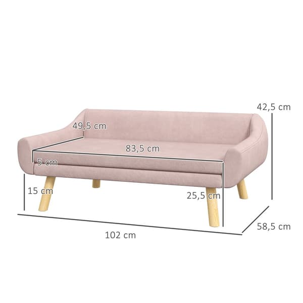Hundesofa, 102x58.5x42.5 cm, Pink
