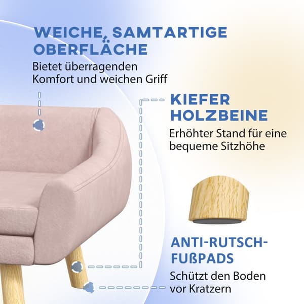 Hundesofa, 102x58.5x42.5 cm, Pink