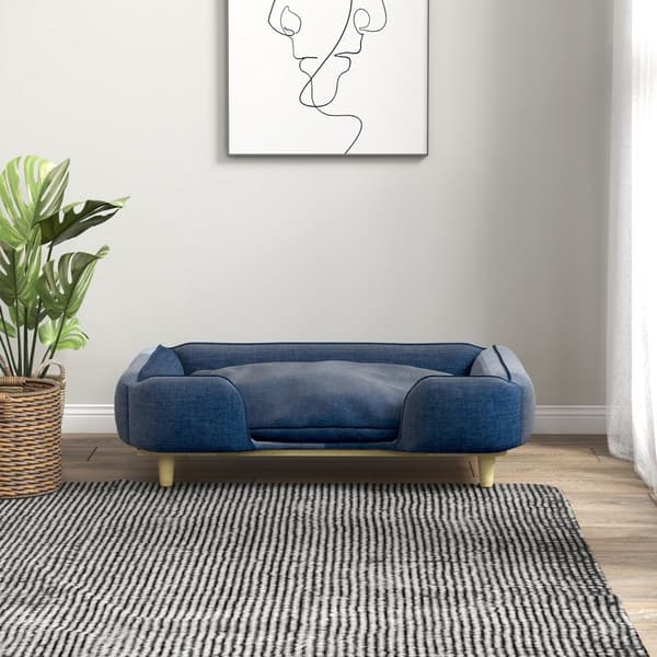 Hundbädd, 96x66x24 cm, Mörkblå