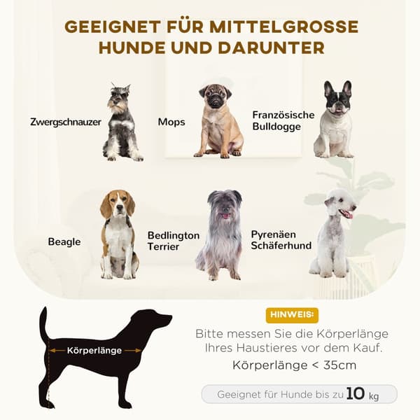 Pet Sofa til Mellemstore Hunde, 68x68x35 cm, Grå
