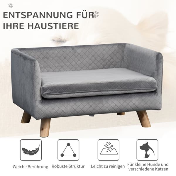 Kæledyrsssofa, 64x45x36 cm, Grå
