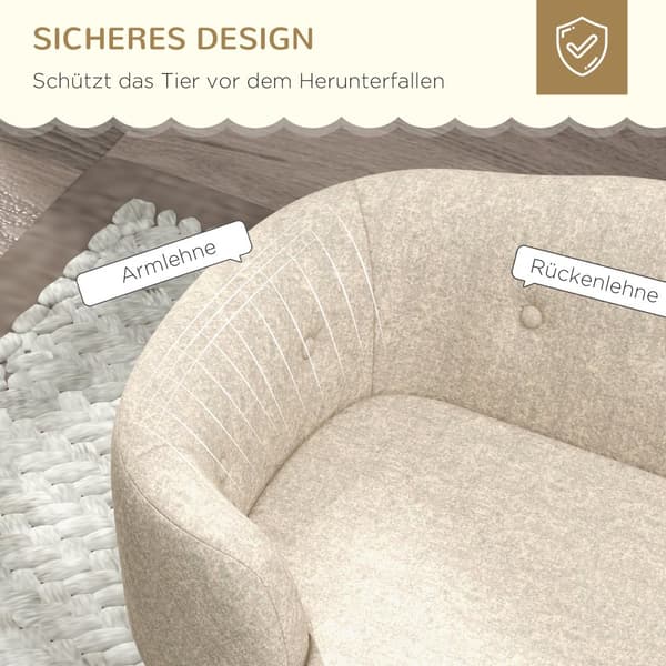 Hundesofa, 70x47x30 cm, Creme Hvid