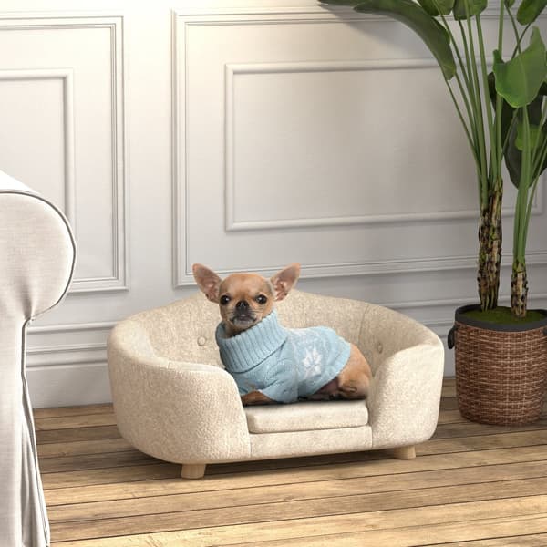 Hundesofa, 70x47x30 cm, Creme Hvid