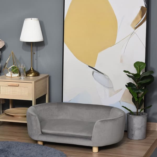 Hundesofa, D04-167GY, 86x55x33 cm, Lysegrå