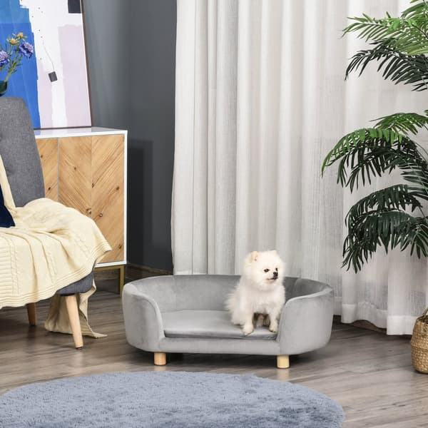 Hundesofa, D04-167GY, 86x55x33 cm, Lysegrå