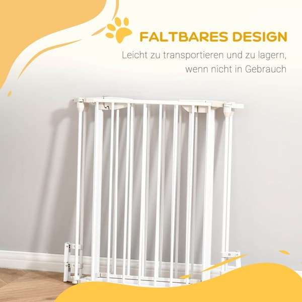 Husdjursbarriär, 180x3x74.5 cm, Vit