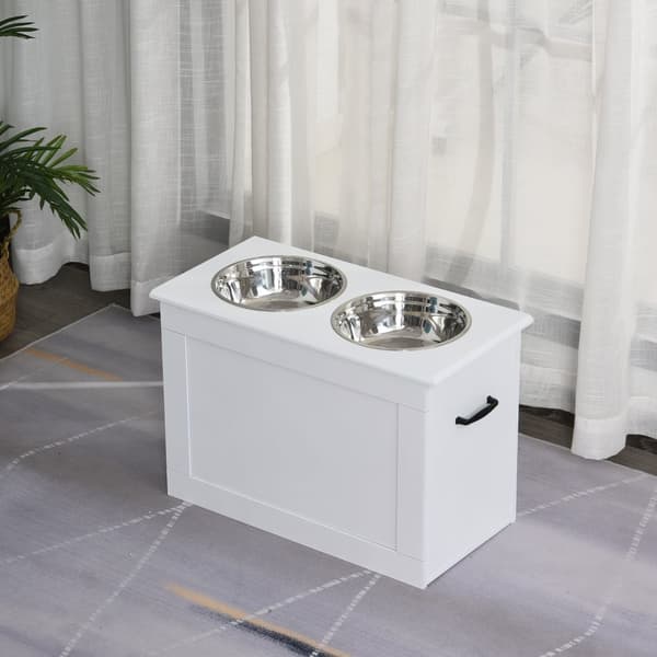 Hundmatningsstation, 60x30x41 cm, Vit