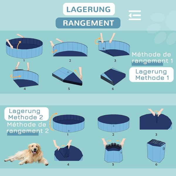 Hundepool, Ø120xH30 cm, Blå