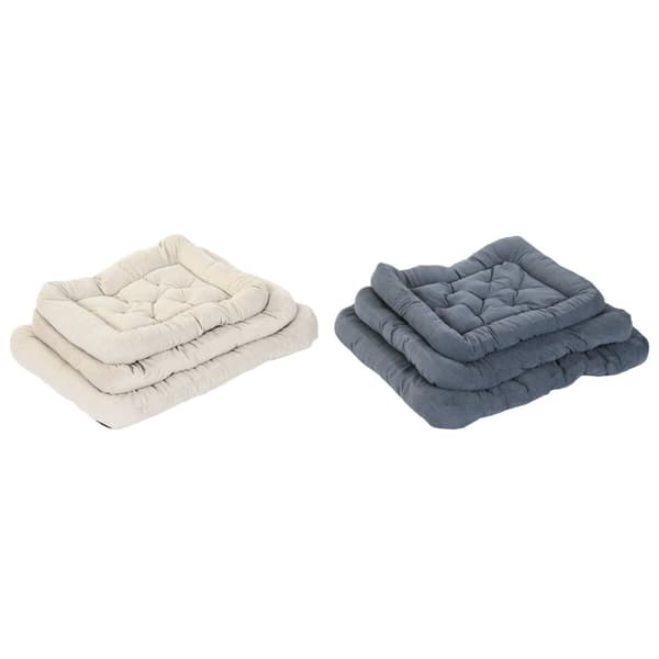 Koiran peti Home ESPRIT Beige Harmaa Kerma Tumman harmaa 72 X 60 X 9 CM 2 osaa