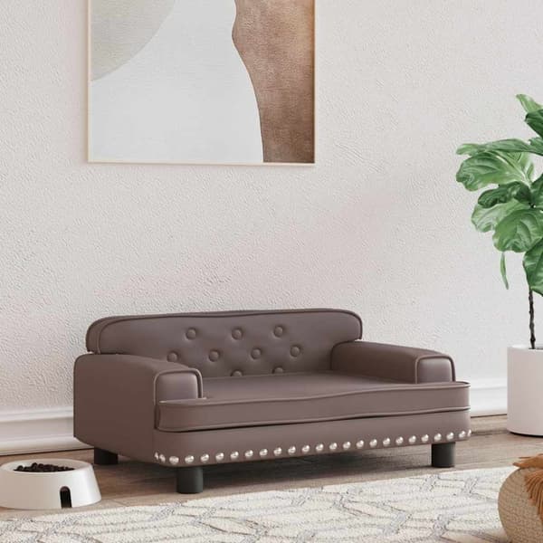 Hundbädd brun 70x45x30 cm konstläder