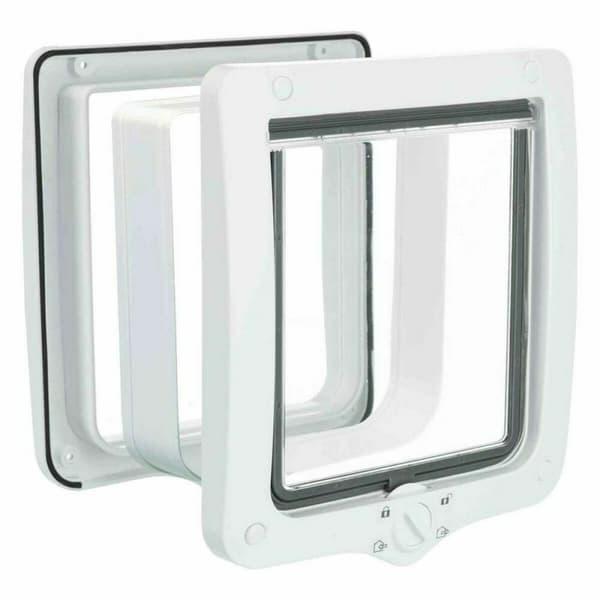 BEGAGNAD Kattlucka Trixie Vit Plast (Renoverade A)