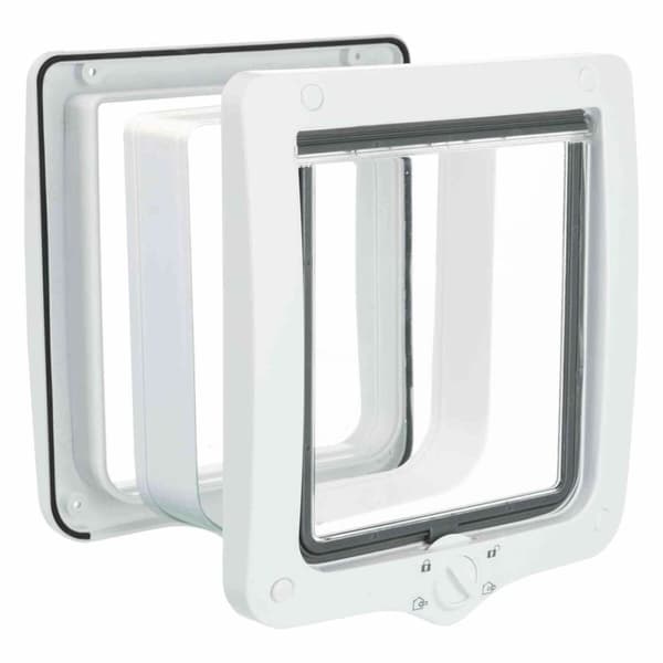 BEGAGNAD Kattlucka Trixie Vit Plast (Renoverade A)