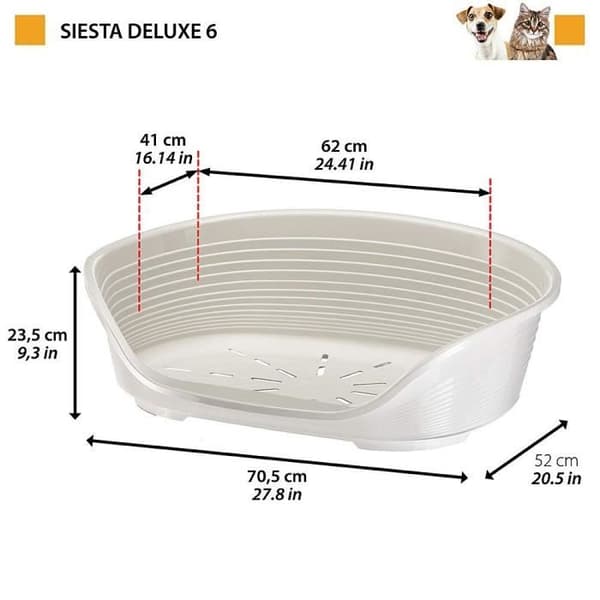 SIESTA DELUXE -kori Koko 6 - 70,5 * 52 * 23 cm - Musta - FERPLAST