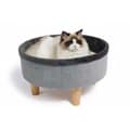Miniatyrbild 1 av 2: Rund upphöjd säng - M PETS - ROUND - Grå - 47 x 47 x 26 cm - Träben - Mjuk kudde