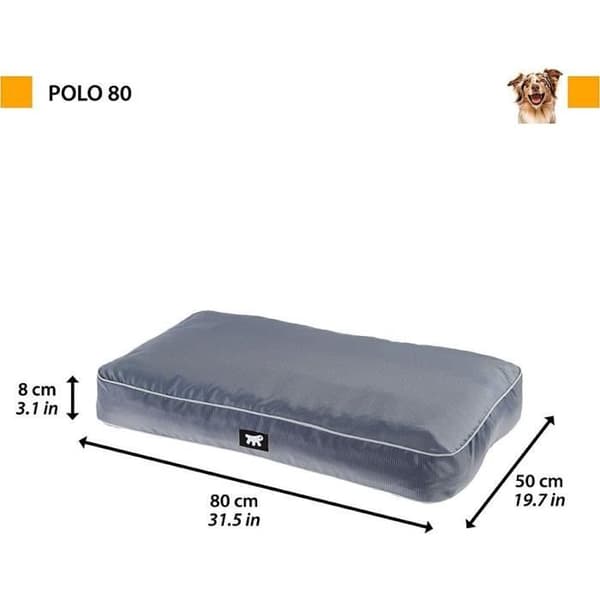 Hundepude - FERPLAST - POLO - 80 x 50 x 8 cm - Grå - Ridsefast