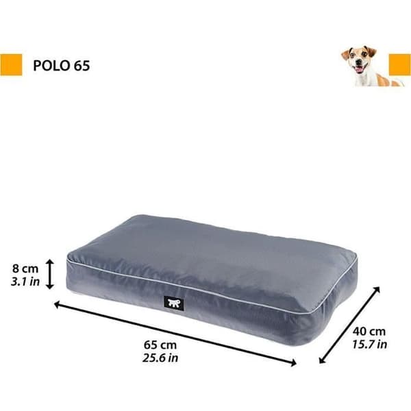 Koiranpatja - Ferplast - POLO - 65 x 40 x 8 cm - Irrotettava pehmuste - Harmaa