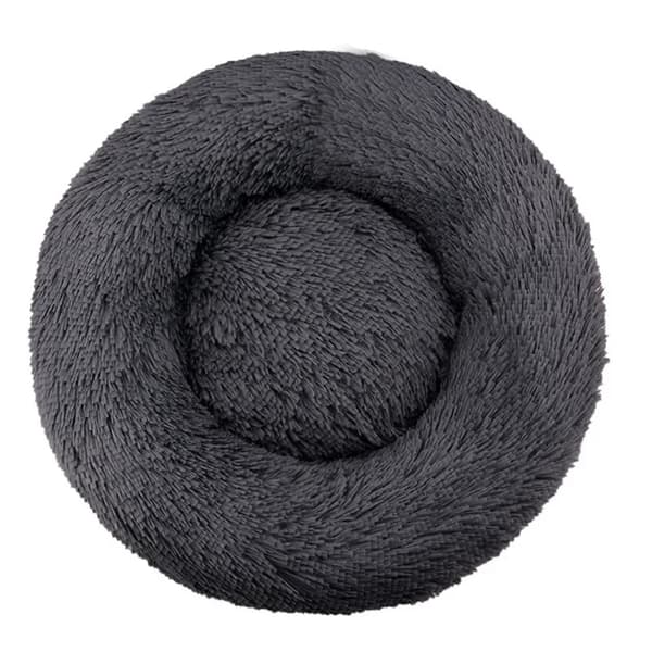 Rund Katteseng, Blødt Materiale, Maskinvaskbar, Rummelig Design,Mørkegrå, 90cm