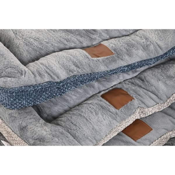 Hundeseng Home ESPRIT Blå Grå Lysegrp 85 X 70 X 8 CM 2 enheter