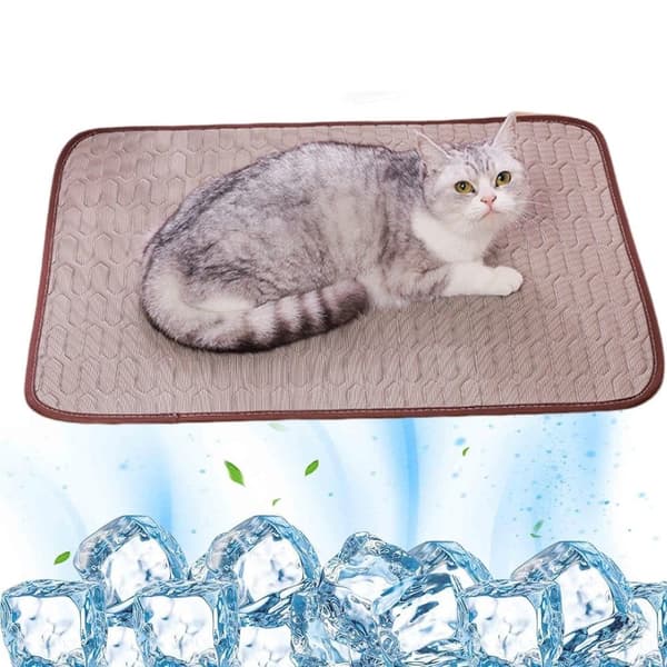 Lollanda Självkylande hundmatta och kattmatta – tvättbar kylmatta för hund och katt, svalkande och bekväm, flera storlekar och färger Brun S( 50x40cm)
