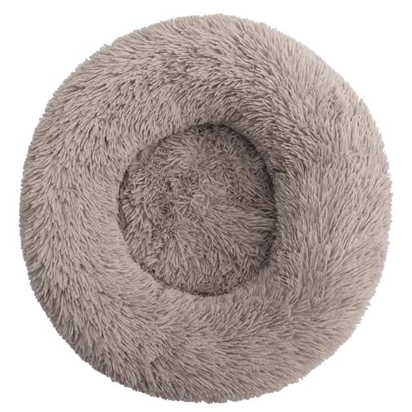 Pyöreä lemmikkivuode, pehmeä materiaali, liukumaton pohja, konepestävä,Khaki, 90CM