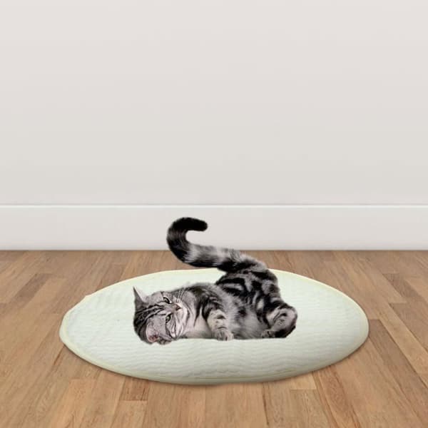 Lollanda Rund kylmatta för husdjur, kylmatta för katt och små hundar, Kyldyna som svalkar – 40x40 cm