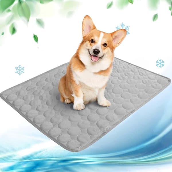 Lollanda Pet Kølemåtte, Hundemåtte, Kølemåtte til katte og små hunde – Vaskbar, bærbar, flere størrelser, komfortabel og åndbar Grå 100×70cm
