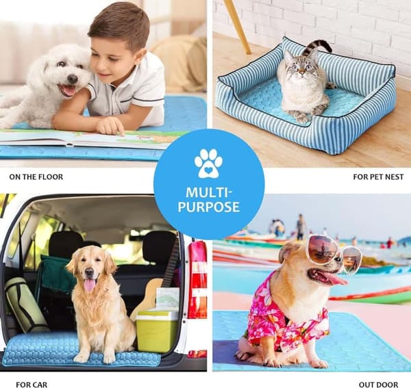 Lollanda Pet Kølemåtte, Hundemåtte, Kølemåtte til katte og små hunde – Vaskbar, bærbar, flere størrelser, komfortabel og åndbar
