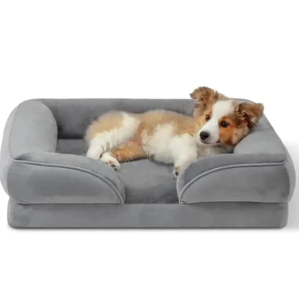 Pet Bed, Ortopædisk Støtte, Forbedret Komfort,106×80×20, GRÅ