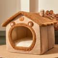 Miniatyrbild 2 av 2: Katt- och hundsäng, självvärmande, avtagbart överdrag,Brun, M