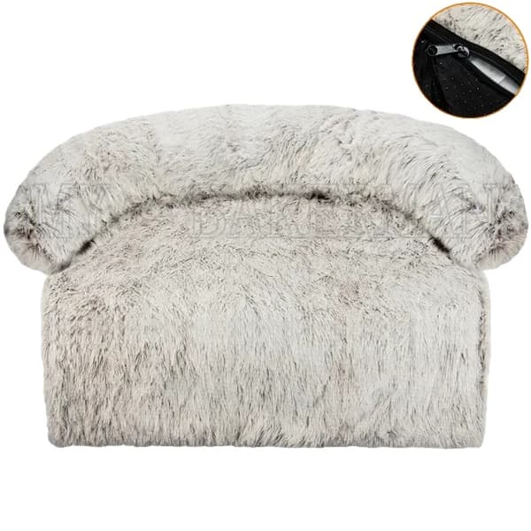 Hundeseng, blødt materiale, vandtæt,Hvid Brun-zip, XL