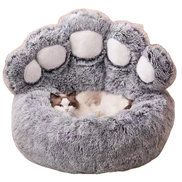 Kattbädd, mjukt plyschtyg, avtagbart överdrag,CW194 2, 55cm