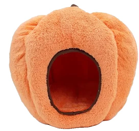 Katt- eller hundsäng, Söt pumpaform, Handtvättbar,en storlek, orange