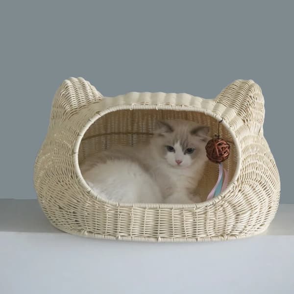 Katte rede, håndvævet, semi-lukket,Beige Hvid, og hunde inden for 25kg
