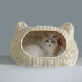 Miniatyrbillede 2 af 2: Katte rede, håndvævet, semi-lukket,Beige Hvid, og hunde inden for 25kg