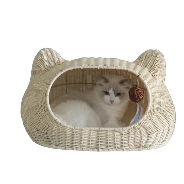 Katte rede, håndvævet, semi-lukket,Beige Hvid, og hunde inden for 25kg