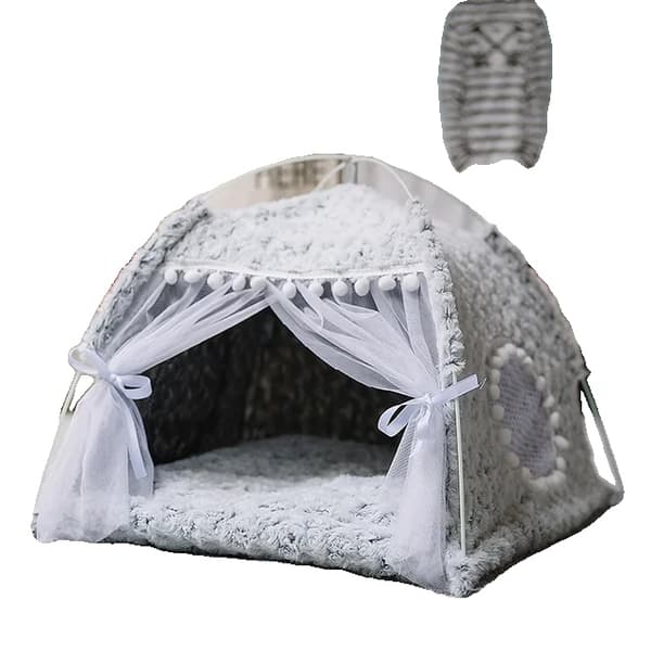 Kattekurv, Behageligt Design, Nem at Rengøre,XS 36X36X32CM, Grå Prinsesse Seng