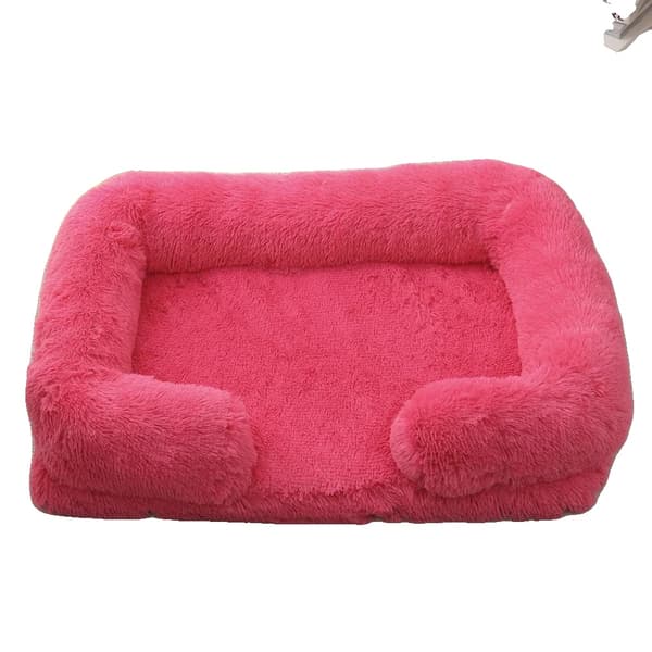 Hundesofa, Vaskbart Betræk, Ortopædisk Støtte,Rosa farve, XL 100x60x18cm
