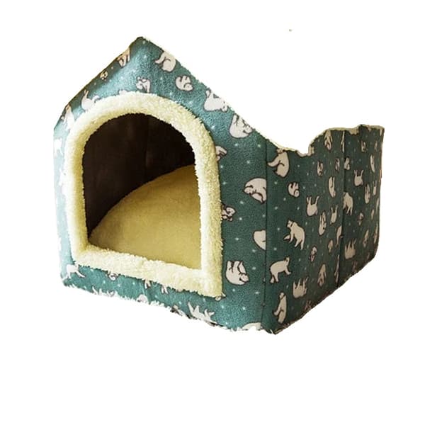 Kattebed, Lukkede Design, Blødt Materiale,Grøn, L